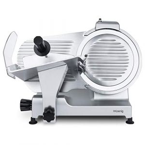H.Koenig Trancheuse Electrique Professionnelle 300 Lame MSX300, Jambon, Viande, Saucisson, Charcuterie, Découpe Précise, Epaisseur de la coupe 0-15 mm, Lame italienne 30 cm (H.Koenig, neuf)