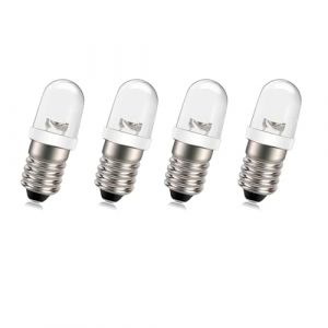 SOFOC-E10 LED Ampoules 12-220V Non Polarit&eacute; Id&eacute;al pour &Eacute;quipement Industriel & Phare de V&eacute;lo Guirlandes Lumineuses de No&euml;l 0.5W Pr&ecirc;t &agrave; Brancher Blanc Chaud 4Pcs (Sofoc-EU, neuf)