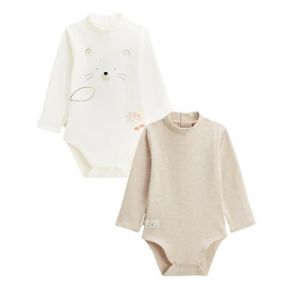 Petit Béguin - Lot de 2 Bodies bébé col roulé Manches Longues Cracotte (Petit Béguin, neuf)