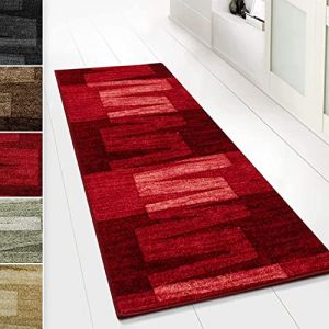 KARAT Tapis de Passage pour Usage intensif - Via Veneto - Tapis de Course antidérapant - Tapis Anti-Allergique pour Cuisine Couloir Salon Bureau - Rouge, 80 x 200 cm (Velvet Trading, neuf)