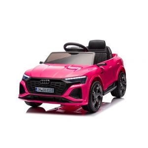 FINOOS Voiture électrique pour Enfants A.UDI SQ8 e-tron 12V avec télécommande 2,4GHz, klaxon, LED, Musique, démarrage progressif, Enfants de 1 à 4 Ans (Rose) (S.N. Commerce B.V., neuf)