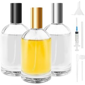 Bohoray 3Pcs 100ml Flacon Vaporisateur Verre, vaporisateur Huile Essentielle, Vaporisateur Parfum vide, flacon Parfum Vide, Flacon Spray Vide Avec Entonnoirs, Seringues, Cathéter, Pipette, Presseur (BOHAOWL, neuf)