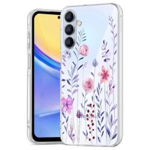 Pazpnoy Coque pour Samsung Galaxy S23 FE,Transparente Étui avec Exquis Motif Fleur Dessin,Housse TPU Ultra Mince, Silicone Femmes Antichoc Protection Case Cover-3 (Yanzyo, neuf)