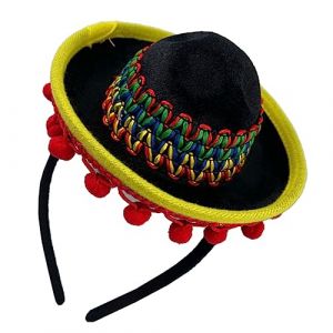 Abaodam Bandeau de chapeau de f&ecirc;te accessoires de f&ecirc;te gar&ccedil;on chapeaux sombrero d&eacute;corations tam bandeaux mexicains pour femmes bandeau chapeau mexicain d&eacute;cor mexicain Eva (Naralimn, neuf)