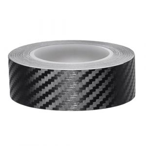 Juttzzei Film Carbone Voiture, 24mm x 10M Carbone Adhésif, PVC Bande Autocollante Voiture, Autocollant Carbone pour Voiture, Moto, Bateau et Modélisme (Carbone Noir) (Juttzzei, neuf)