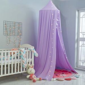 Odot Ciels de Lit Enfants pour Fille et Garcon, Bleu Marine Ciel de lit Bébé Tente Lit Princesse Maison de Jeux, Baldaquin Moustiquaire Décoration pour Dôme Chambre (Violet,65cm) (Odot, neuf)