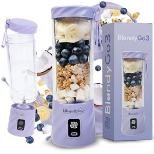 Blender portable BlendyGo3, Mixeur portable, Blender Smoothie rechargeable USB, Mixeur Smoothie puissant sans fil, Mini Blender pour smoothies et jus, sans BPA (Lavande) (BlendyGo, neuf)