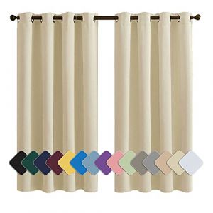 MENGH Rideaux Opaques 90x140cm Beige Rideau Chambre, Isolant Thermique Installation Facile Anti Moisissure Antibactérien, pour Salon Chambre Décoration (LIFENGQIHANG, neuf)