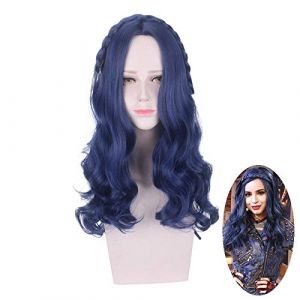 Descendants 2 Evie longue perruque ondulée Costume de Cosplay femmes résistant à la chaleur cheveux synthétiques Halloween fête jeu de rôle perruques (good stuff A, neuf)