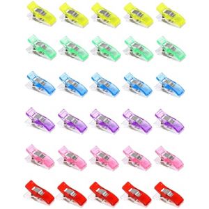 JUKOTA Lot de 30 pinces Pièces Pince à Coudre,Clips Couture en Plastique, Pince Couture Clip Multifonctionnelles, la Fixation de Tissu, pour Reliure Couture Artisanat (6 couleurs) (CAR PARTS FOR ALL, neuf)