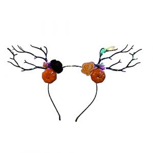 Guaber Serre-t&ecirc;te gothique en bois de bois de cerf pour homme et femme - Accessoire de d&eacute;guisement - Accessoire de f&ecirc;te - Serre-t&ecirc;te en bois de cerf (QInyumz, neuf)