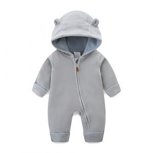 KIDDLETOWN B&eacute;b&eacute; Combinaisons polaire Barboteuses, Combinaison Une Pi&egrave;ce avec Capuche Gar&ccedil;on et Fille, combinaison de neige manteau d'Automne Hiver polaire, Nouveau-n&eacute; dessin anim&eacute; barboteuse 0-18 Mois (KIDDLETOWN, neuf)