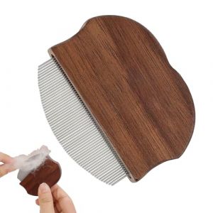 Peigne à Poils pour Animaux, Brosse Sous Poil Chat Manche Bois Courbé, Outil de Toilettage Anti-Parasitaire pour Soins du Pelage des Chiots Chats Lapins Chevaux en Intérieur et Voyage (yranmw, neuf)