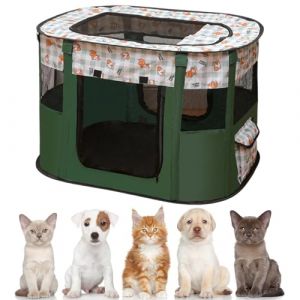 Parc pour chiots - 80 x 60 x 55 cm - Enclos pour chiens, chats, lapins et petits animaux - Intérieur et extérieur (EUBSWA-FR, neuf)
