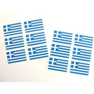 Mini Pack Autocollant, 33x20mm Rectangle, Autocollantes Gr&egrave;ce &Eacute;tiquettes, Drapeau Grec Autocollants (Minilabel, neuf)