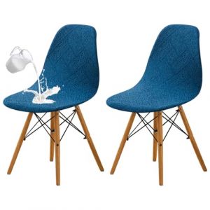 DHAEY Housse de Chaise Scandinaves Imperm&eacute;able Lot de 2 Housses de Chaise de Salle &agrave; Manger Extensibles Couverture Chaises Scandinaves Lavable pour Cuisine Bureau Salon Brique-Bleu (Daunkang-EU, neuf)