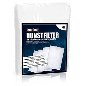 COM-FOUR® 4x filtres pour hotte aspirante peuvent être découpés sur mesure - filtre de hotte aspirante universel - cartouche filtrante d'aspiration - tapis filtrant à graisse (4 pièces) (COM-FOUR  Vertriebs GmbH, neuf)