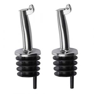 Westmark 2 Becs Verseurs pour Spiritueux/Huile/Vinaigre pour Bouteilles, avec Cliquet, avec Tube d'air, Métal/inox, Bouchon plastique, Inox Gastro, Argenté, 46822280 (Westmark Shop, neuf)