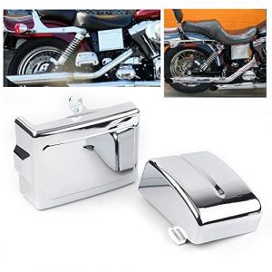 Protecteur de couvercle de batterie latéral Three T pour Harley Dyna Low Rider FXDL, Fat Bob FXDF, Street Bob FXDB, Super Glide FXD, Wide Glide FXDWG, Switchback FLD 2006-2017, Chrome (FENGYUAN STORE, neuf)