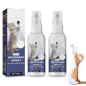 Spray anti-griffures pour chats, spray répulsif pour chats d'intérieur et d'extérieur, empêche les chats de griffer les meubles, plantes, canapés, tapis, rideaux, dressage comportemental (2pcs) (Yu Bin Can-FR, neuf)