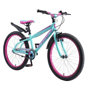 BIKESTAR V&eacute;lo Enfant pour Garcons et Filles de 10-13 Ans | Bicyclette Enfant 24 Pouces VTT avec Freins | Turquoise & Berry (Star-Trademarks (Concessionnaire Europ&eacute;en), neuf)