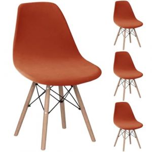 Housse de Chaise Scandinave en Velours Lot de 2 Housses de Chaise de Salle &agrave; Manger Extensibles Couverture Protection Chaises Scandinaves Lavable pour Cuisine Maison H&ocirc;tel Rose(Orange Fonc&eacute;,Lot de 4) (taiyuansuandashangmaoyouxiangongsi, neuf)