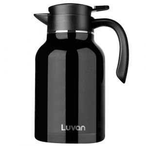Luvan Carafe Thermos,Thermos 2.0L Acier 316 Inoxydable,Pichet Isotherme Double-Wall Vacuum Isolé,Isolation de la Chaleur 12h et Rétention du Froid 24h,Carafe Thermique pour Le Thé,l'eau,Café,Boissons (HeiGeek Technology, neuf)