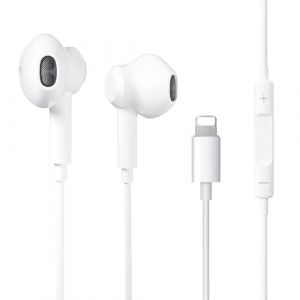 Tecatty Ecouteurs pour iPhone, Microphone et Contrôle du Volume Headset, Extra Bass, Lsolation Sonore, Confort Auditif, Casque HiFi Audio Stereo Compatible avec iPhone 14/13/12/11/SE/X/XR/8/8P/7/7P (Tecatty, neuf)