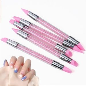 Xijobido Outil Manucure en Silicone - Stylo de Sculpture pour Vernis à Ongles avec Strass à Double Extrémité - Outil de Modelage d'Ongles avec Manche Antidérapant pour Femmes et Amies (xinjianfe, neuf)
