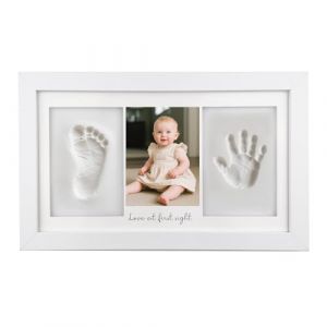 VELLUSTRA Cadre Empreintes Bébé, Kit Empreinte Pieds et Mains pour Cadeau Nouveau Né Naissance, Personnalisé Kit d'impression de Cadre Photo pour Bébé Parfait Cadeau de Douche (STORE KADRI NADIA S.R.L., neuf)