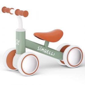 SIMQELLI Draisienne Bebe 1 an, 4 Roues V&eacute;lo sans P&eacute;dales pour Enfant 12-24 Mois, Premier v&eacute;lo d'&eacute;quilibre pour Gar&ccedil;on Fille, Cadeau Anniversaire Noel (Vert) (Bluehorizion Melinda Kft1, neuf)