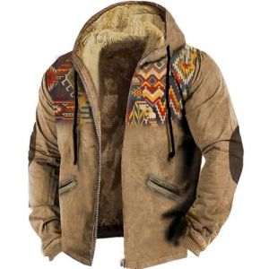 Manteau Homme Pardessus Blouson Cuir Bombardier Parka Verte Veste Imperm&eacute;Able en Jean Noir avec Moumoute Bomber Fourrure Mouton Blazer (LIUlake77, neuf)