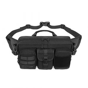 FANDARE Sac Banane Sacoche Bandoulière Homme Militaire Sac de Poitrine Sac d'Epaule Sac de Course Sac Sport Sac Bandoulière pour Voyage Randonnée Cyclisme Jogging Noir (OÜ HULGY, neuf)