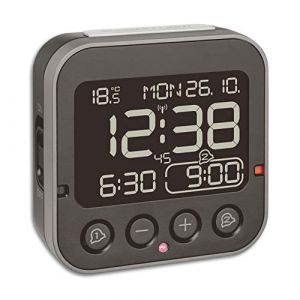 TFA Dostmann R&eacute;veil Radio-pilot&eacute;e Digital Bingo 2.0, 60.2552.01, avec Affichage de la temp&eacute;rature, Plastique, Noir, r&eacute;veil avec r&eacute;tro-&eacute;clairage, Deux Heures de r&eacute;veil, Noir (Wetterladen - Freizeit- und Sportartikel, neuf)