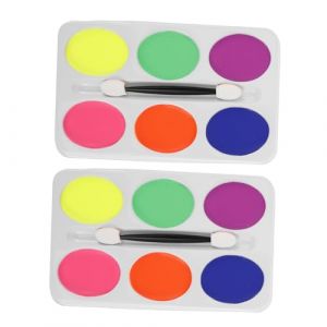 TOGEVAL 2 Pièces Crème de maquillage pour le visage gras peinture de visage de clown peinture à l'huile peinture pour le visage pour le cosplay pinceaux pour le visage boite en plastique (BOBOLING, neuf)