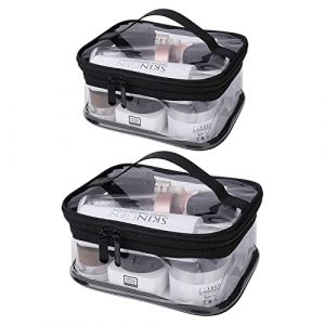 Trousse de Maquillage Transparente Trousse de Toilette en PVC Imperméable Pochette Sac Cosmétique de Voyage Portable pour Hommes et Femmes, 2 Pièces (Petit, Grand) (SEIDENFAD CONSULTING GMBH, neuf)