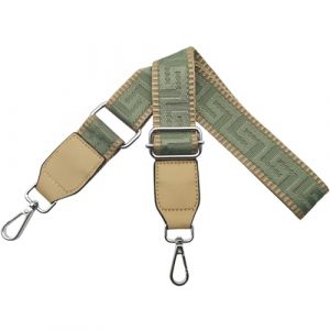 Bandouliere pour Sac &agrave; Main R&eacute;glable Sangle Sac Bandouliere avec Cuir, Sangle Remplacement Sac 3.8cm Larges avec Mousqueton Argent pour Femmes Crossbody，Kaki/Vert Matcha, T33 (Omxyinma, neuf)