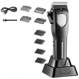 Tondeuse Cheveux Professionnelle, Metal Professional Hair Trimmer For Men Electric Beard Hair Clipper Electric Hair Cut Machine Two Motor Speed Rechargeable (nanfengxianluoleixiaoshoubu, neuf)