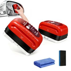 2 Pi&egrave;ces Brosse de Nettoyage Puissante pour Pare-Brise et Vitres de Voiture, 120 ml Dissolvant de Film d&rsquo;Huile, Rev&ecirc;tement Hydrophobe Anti-Pluie et Anti-Bu&eacute;e pour Une Vision Claire (Yuge-EU, neuf)
