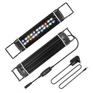 BELLALICHT LED Minuterie Lampe d'aquarium - Rampe LED Aquarium RGBW Lumière avec Gradateur intégré, Dimmable 10 niveaux de luminosité IP66 étanche Éclairage pour Aquariophilie (Penly-EU, neuf)