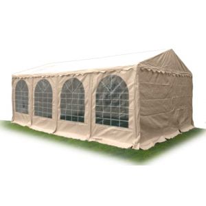 Ambisphere Tente de réception Classic Plus - Pavillon - 550 g/m² - Bâche en PVC - Tente de Jardin/chapiteau/Tente à bière, imperméable, résistante aux UV et Ignifuge 5x10 Beige (Ambisphere Store, neuf)