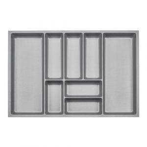ORGA-BOX 3 Range-couverts Profondeur : 473 x Largeur : 691 mm gris argenté avec structure Canvas pour tiroirs de 80 mm par ex. dans les cuisines Nobilia/Noblessa à partir de 08.2012. (S&O Handelsgesellschaft mbH, neuf)