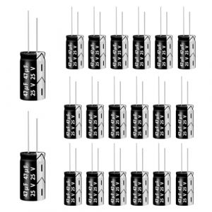 ANGEEK 47&micro;F 25V 5x11mm 50/60HZ Condensateur &eacute;lectrolytique en aluminium|Condensateur 47uF 25V,adapt&eacute; &agrave; diverses applications &eacute;lectroniques et alimentations &agrave; d&eacute;coupage (20 pi&egrave;ces) (ANQIT, neuf)
