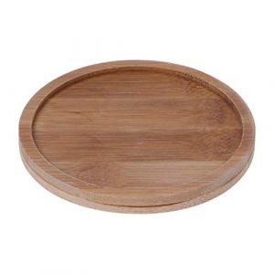 Soucoupe ronde en bois de bambou - Mini pot de fleurs - Plateau rond en bambou pour plantes grasses - Soucoupe ronde en bambou - Soucoupe ronde pour plantes - Plateau de pot de fleurs rond - Pot de (WangWeN, neuf)