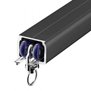 Rail de Rideau, Tringle rideau 2m 3m 4m 5m 6m 8m 10m 12m 15m Tringle &Agrave; Rideaux Pour S&eacute;paration De Pi&egrave;ces Noir, Rails Pour Rideaux Coulissants En Aluminium Pour Fen&ecirc;tres/ Plafond/ Mur(Ceiling Mount,4m/ (telaikairui, neuf)
