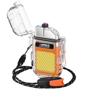 SUPRUS Briquet &Eacute;tanche 3 Modes Torche Coupe-Vent Double Arc &Eacute;lectrique Rechargeable Plasma Avec Sifflet de Survie Urgence et Lani&egrave;re (SUPRUSDE, neuf)
