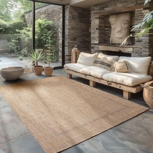 Carpettex Tapis Intérieur & Extérieur Résistant aux Intempéries 200x300 (200 x 290 cm) Beige - Tapis de Balcon, Aspect Sisal et Jute Monochrome - Tapis Cuisine, Lavable Jardin Patio Camping (Carpettex, neuf)