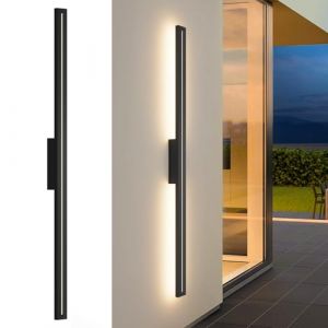 K-Bright Applique Murale Extérieure 40W Longue Extérieure Éclairage Mural Imperméable IP54 Pour Jardins, Terrasses, Chambres, Applique Murale D'intérieur De Salon 3000K (Noir, 120CM) (K-Bright Store, neuf)
