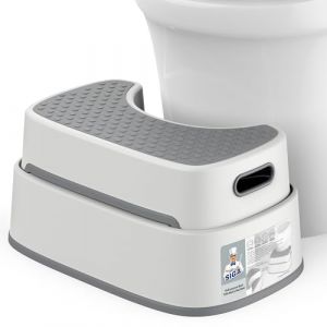 MR.SIGA Tabouret Toilette Empilable &agrave; 2 Marches, Repose Pied WC Multi-usages, Marche Pied Enfant Antid&eacute;rapant, Gris (Mr SIGA FR, neuf)