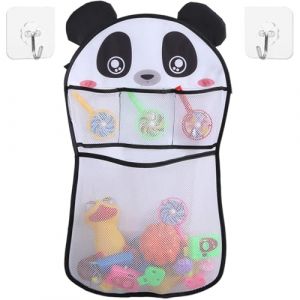 Filet de Rangement Salle de Bain Jouet de Stockage Sac à Jouet du Bain filet jouet bain bebe Filet Jouet Bain avec 2 Crochets Robustes Auto-Adhésifs Sac de rangement multi-compartiments à motif panda (ROBFLOR MARKET CARS, neuf)
